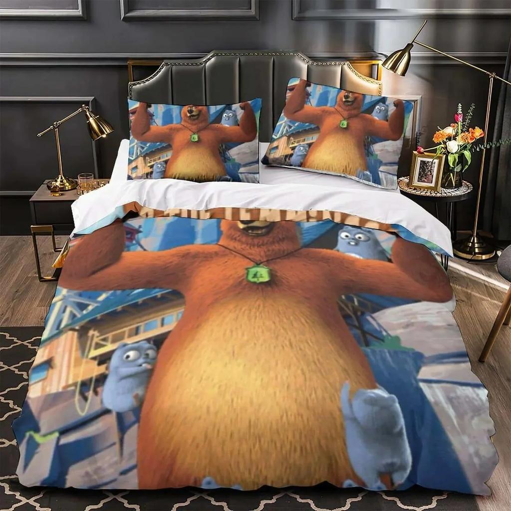 3D Anime Grizzy and the Lemmings Printed Bed Set Duvet Cover Pillowcase Bedding Set Linen Sheet Quilt Cover Full Queen King Size