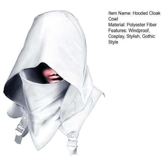 Капюшон-капюшон в стиле киберпанк, короткий шарф, средневековый плащ, шляпа ассасина, языческий аксессуар для костюма