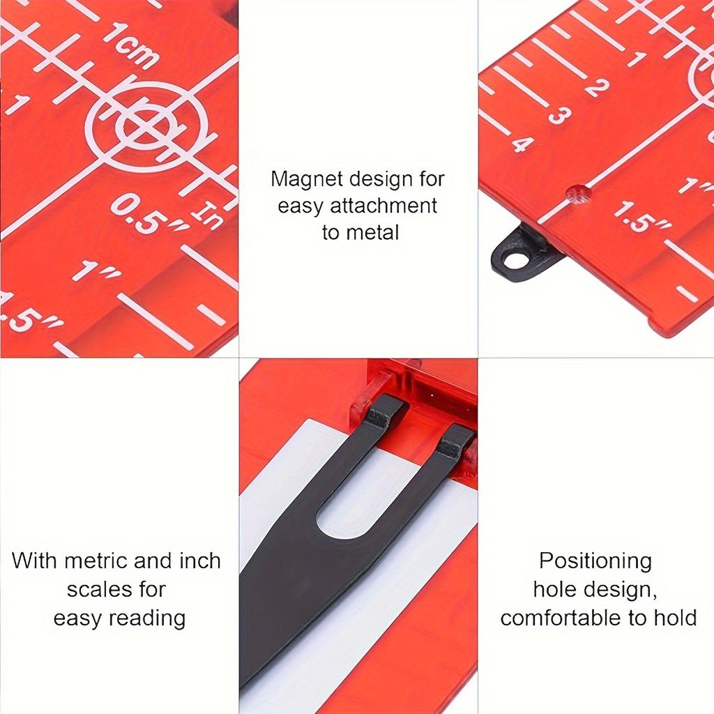 Laser Target Magnetic Floor Target Plate with Bracket, Standard Accessory Suitable for Beam Laser Level, Enhanced Laser Line