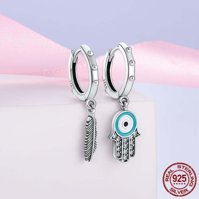 Новые серьги-кольца из серебра 925 пробы с подвесками для женщин, модные большие круглые модные серебряные серьги, изготовление ювелирных изделий