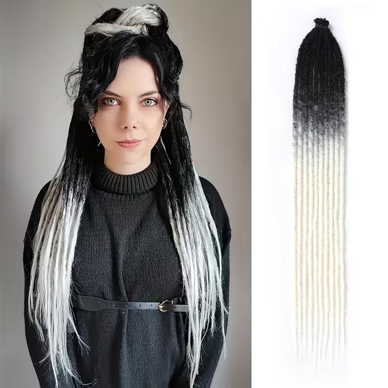 24" Multi-Color Handmade African Black Reggae Dreadlocks Wig Extensions