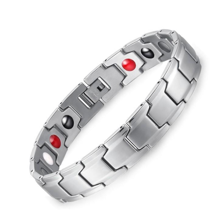Men's Electroplated Non-fading Magnet Germanium Negative Ion Magnetic Titanium Steel Bracelet