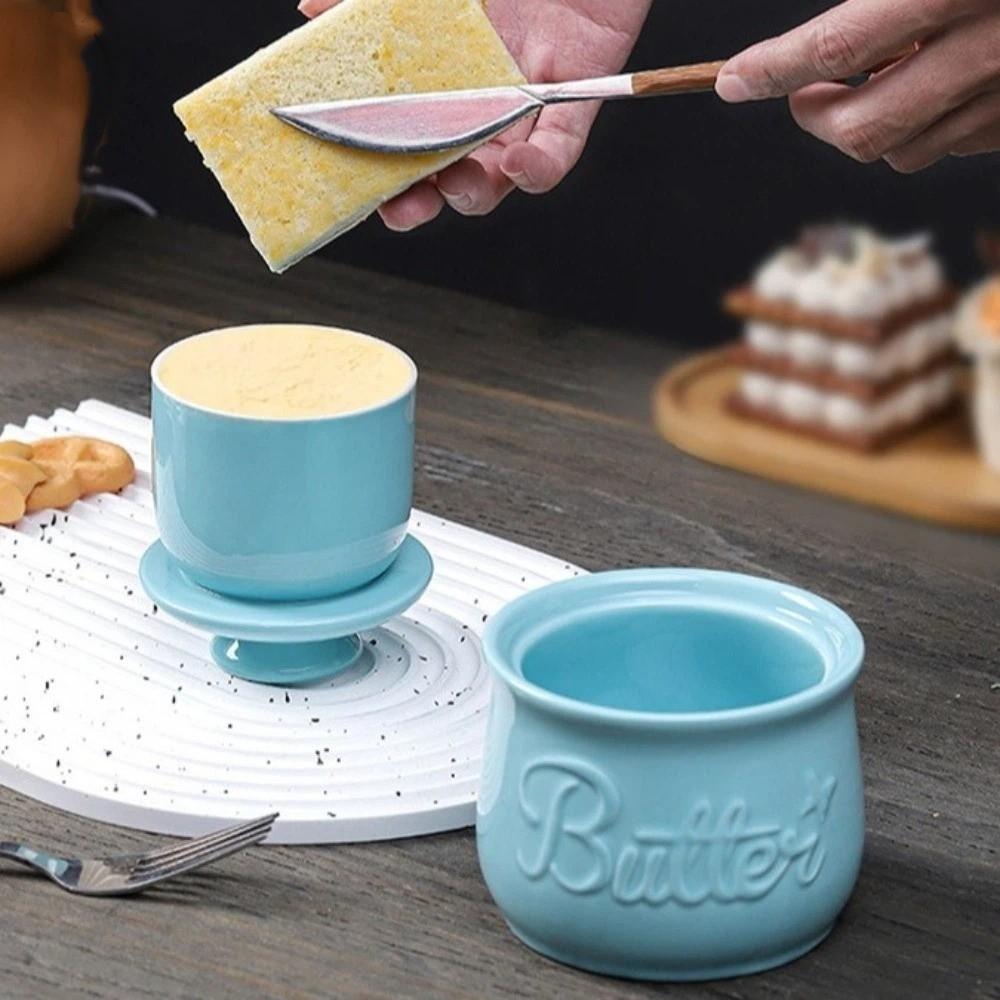 Large Capacity Ceramic Butter Bell Crock Keep Fresh Butter Keeper Cheese Storage Box  Farmhouse