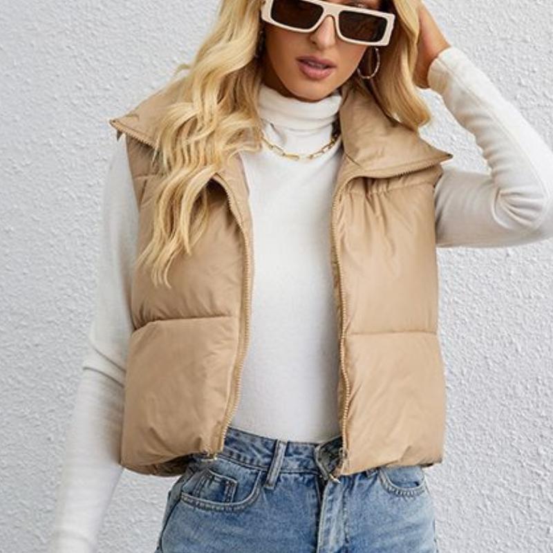 Жилет с воротником-стойкой и завязками на шнурке для женщин, легкая куртка без рукавов с хлопковой подкладкой, короткое теплое пальто, женская стеганая куртка