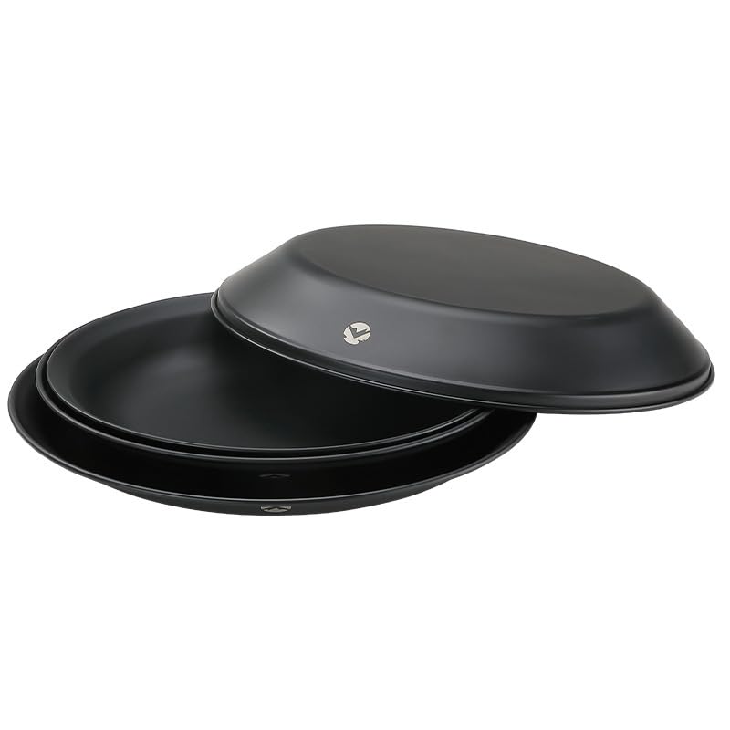 CAMPING MOON Outdoor Tableware Camping Stainless Steel Plate Tableware Set 4 Pieces Included with Canvas Case BKS397-1S