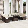 VidaXL 11-piece Garden Sofa Set Brown Poly Rattan, Modular Sofas for Garden and Terrace, Lightweight 3348354