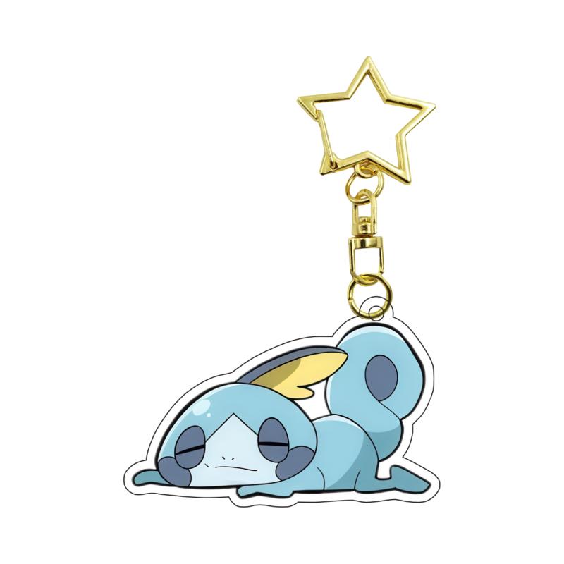 Акриловый брелок для аниме Torchic Rowlet Chikorita Cyndaquil Chespin Snivy Charmander Самодельный акриловый брелок-застежка для ключей Брелок