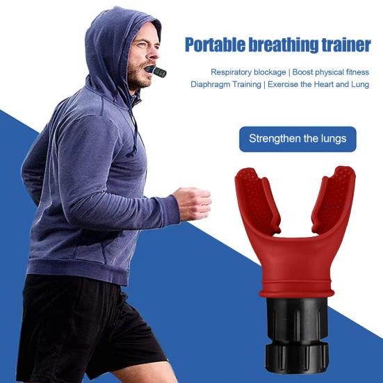 Дыхательный тренажер Портативный дыхательный тренажер для мышц Регулируемое сопротивление Устройство для тренировки оральных мышц для бега Ежедневные фитнес-тренировки