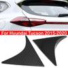 For Hyundai Tucson 2015- 2Pcs Car Rear Window Spoiler Wing Cover Trim ABS Carbon Fiber Style Silver Chrome Decor Accessories