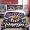 3pcs Duvet Cover Set (1*Duvet Cover + 2*Pillowcase, Without Core), Custom Name Club Deportivo Guadalajara Pattern Bedding Set, Home Bedroom Decor Gift