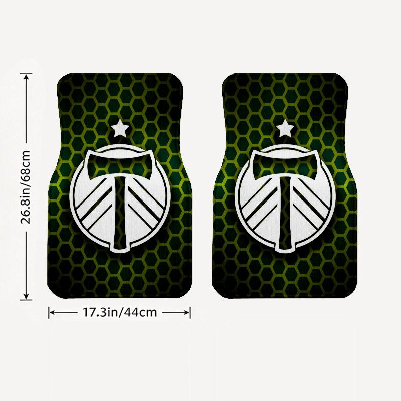 Portland Timbers Black Car Floor Mats Full Coverage All-Season Car Mats, XPE Non-Slip And Wear-Resistant Mats Suitable for SUV Interiors, Textured Car