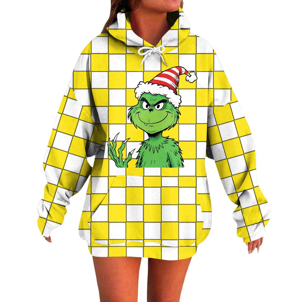 Ladies' Loose Comfortable Casual Fashionable Christmas Print Hooded Sweatshirt