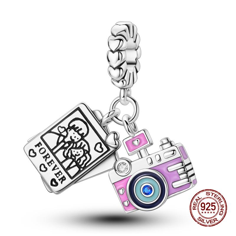 Original Charm Copper Time Travel Camera Series Charms Beads Fits 3Mm Original Bracelet For Women Diy Fine Jewelry Gifts