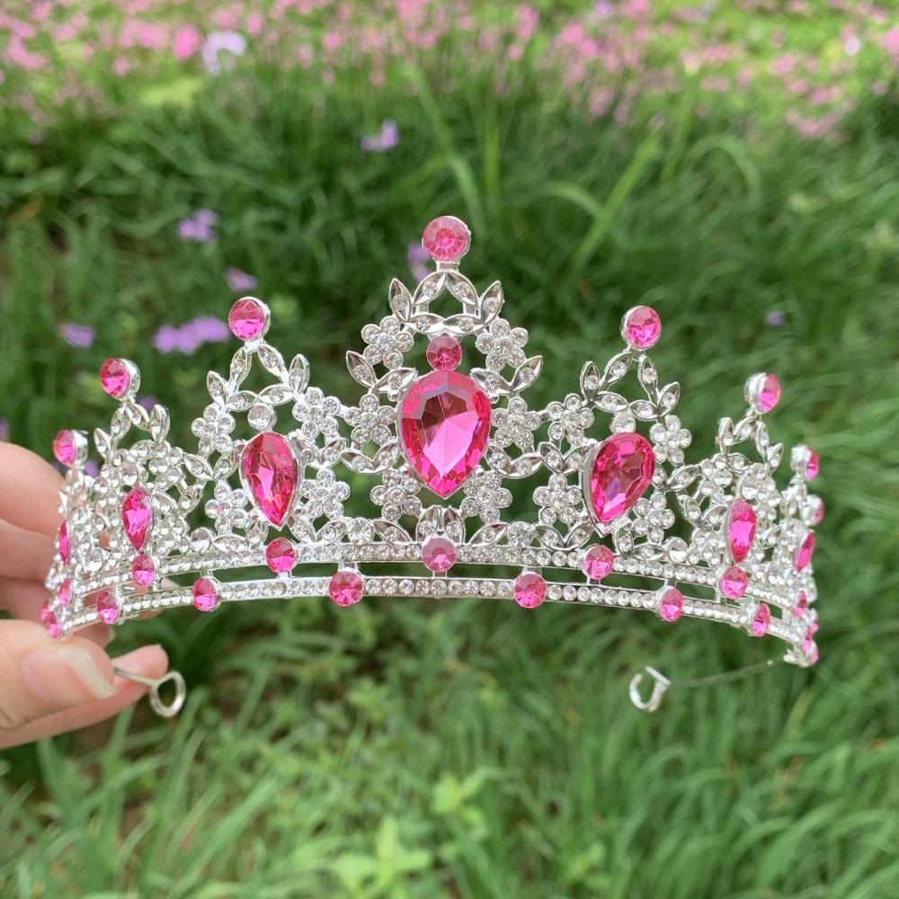 Shiny Baroque Crown Elegant Princess Rhinestone Crown Exquisite Bridal Tiara Women/Girls