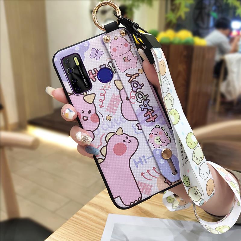 Cute Ring Phone Case For Tecno Camon15/15Air/16S/KD7H/CD6/CD7/Spark5/5Pro Anti-dust Back Cover Wristband Phone Holder