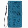 Lovely Cat Dog Kids Phone Holster Case For Apple iPhone 17 Air 16 16E 15 14 13 12 Pro Plus Max Pet Footprint Wallet Cover Cases