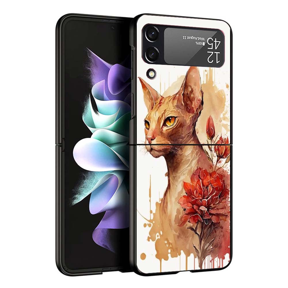 Чехлы Lavaza Sphynx Sphinx Cat для Samsung Galaxy Z Flip 4 5 6 7 3 Z Flip7 Flip6 Flip4 Flip5 Flip3 5G Жесткие Ударопрочные Fundas Cov