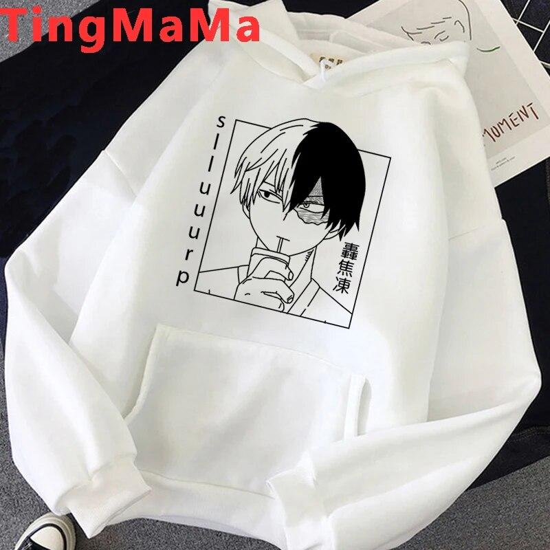 Толстовки с капюшоном из японского аниме «Мой герой Академии» унисекс Kawaii Shoto Todoroki уличная одежда с графикой унисекс толстовки Harajuku Dabi мужские унисекс