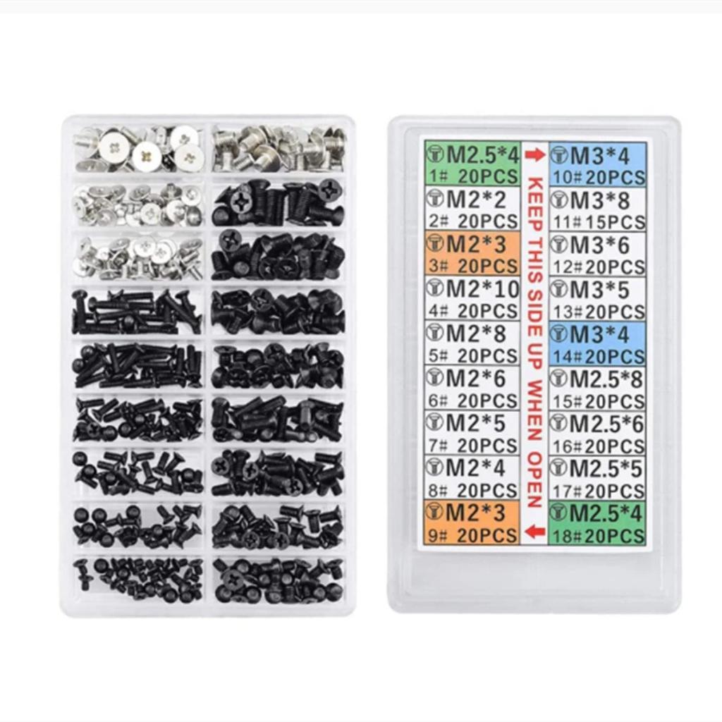 Набор винтов YINKE для ПК M2 M3, винты для ноутбука, набор плоских винтов для жесткого диска SSD, набор винтов для ноутбука с футляром для хранения, 355 шт. M2.5 M.2
