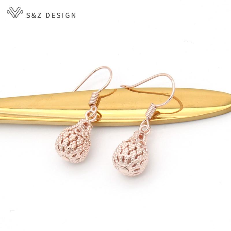 Элегантные модные винтажные богемные полые серьги цвета розового золота для женщин, ювелирные изделия, подарок для девочек