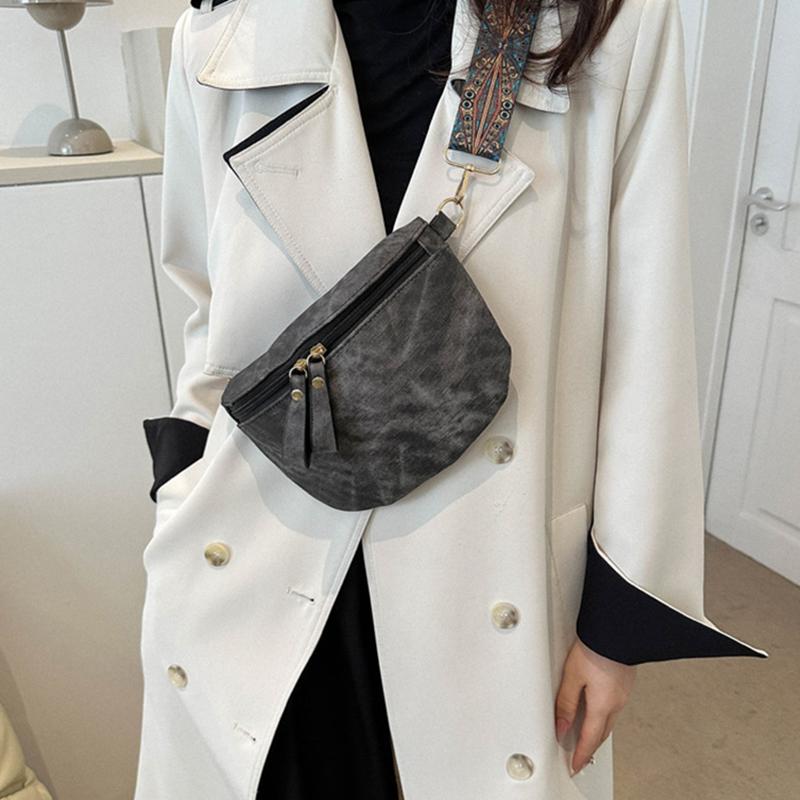 Женские поясные сумки из искусственной кожи Стильная сумка-хобо Однотонная на плечо Роскошная дизайнерская нагрудная сумка Широкий ремень Модная поясная сумка KTY