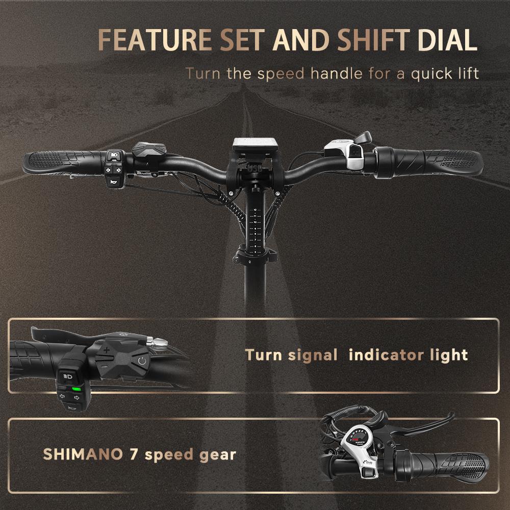 DRVETION CT20 Складной Электровелосипед 20*4.0" Толстые Шины 750 Вт Мотор 48 В 10 Ач/15 Ач/20 Ач Батарея 45 км/ч Макс. Скорость Дисковый Тормоз Shimano 7-скоростей