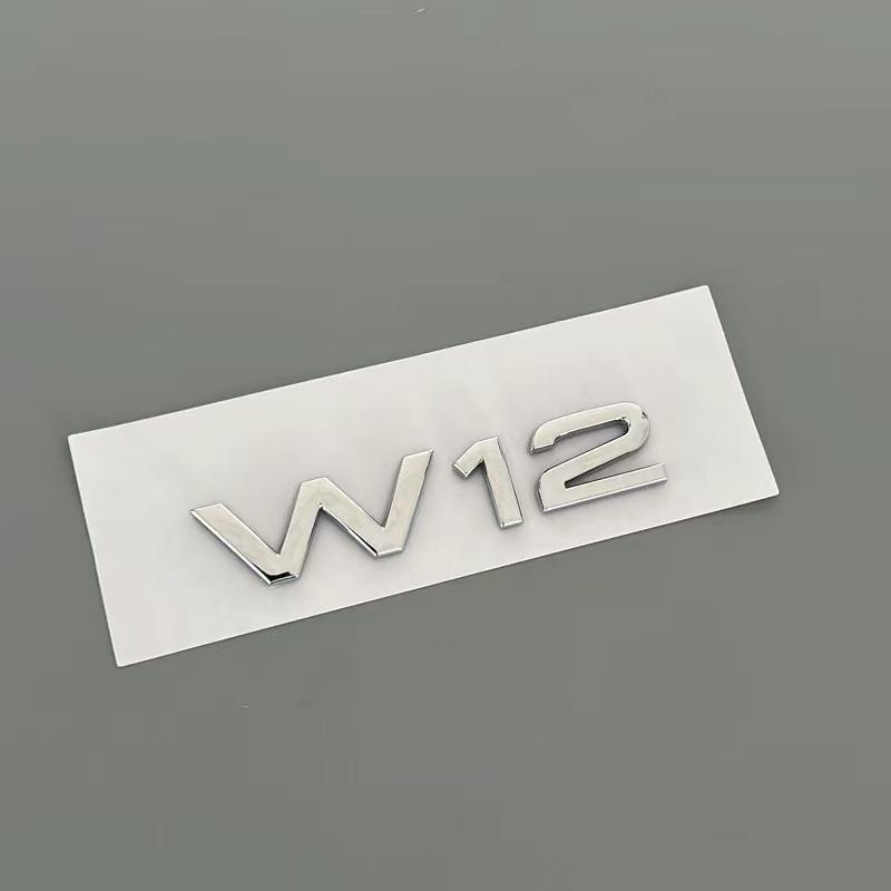 For Chrome W12 Logo Letters Decal Car Fender Trunk Badge For vcrf1 A8 D3 S8 A8L Q7 W12 Emblem Sticker Accessories