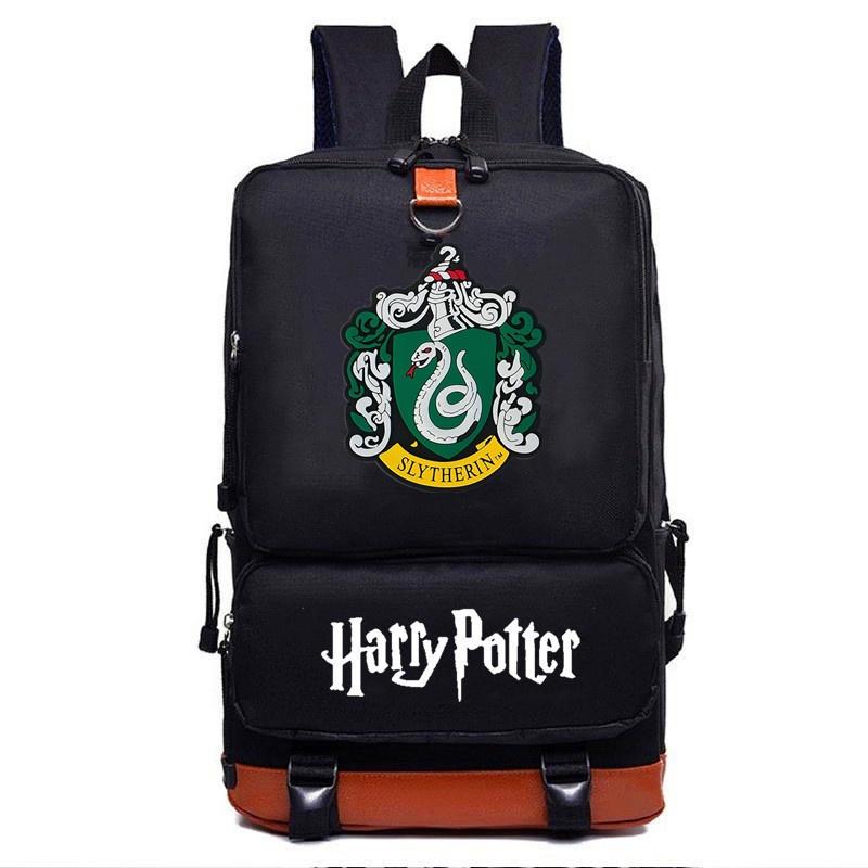 Stylish Harry Potter Print Canvas Backpack With Hidden Zipper Pockets