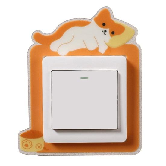 2 шт. наклейка на переключатель «расти в темноте» мультфильм панда медведь кролик кошка животное зеленый водонепроницаемый самоклеящийся переключатель защитная наклейка товары для дома