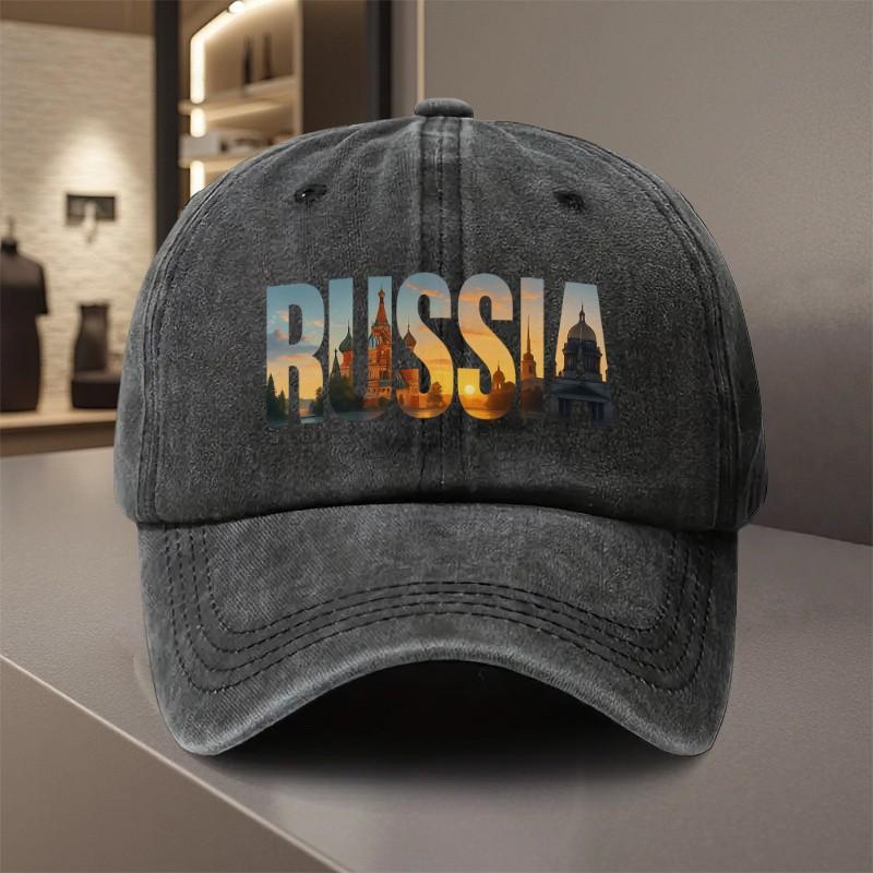 Russia Skyline Baseball Cap Cotton Casual Adjustable Washed Vintage Hat for Unisex Adults