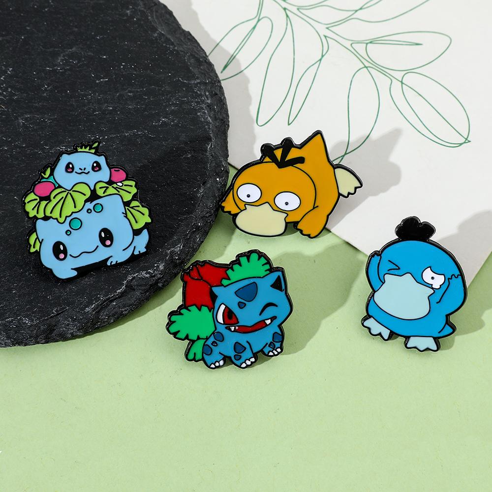 Enamel Brooch for Children, Cartoon, Psyduck, Bulbasaur, Anime Action Figures, Pikachu, Charizard Jewelry, Birthday Gift