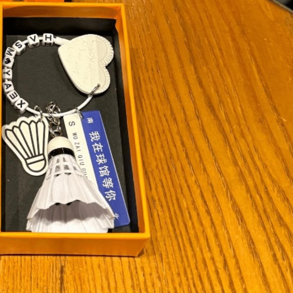 PVC Badminton Keychain Creative Women Bag Charm Sports Funny Tennis Ornament Car Key