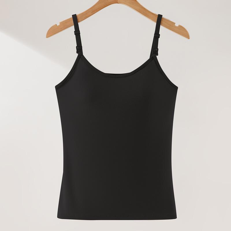 Large Warm Postpartum Nursing Vest with Chest Pad, Front Buckle, Velvet-Lined for Cold Protection, Bra-Free Design