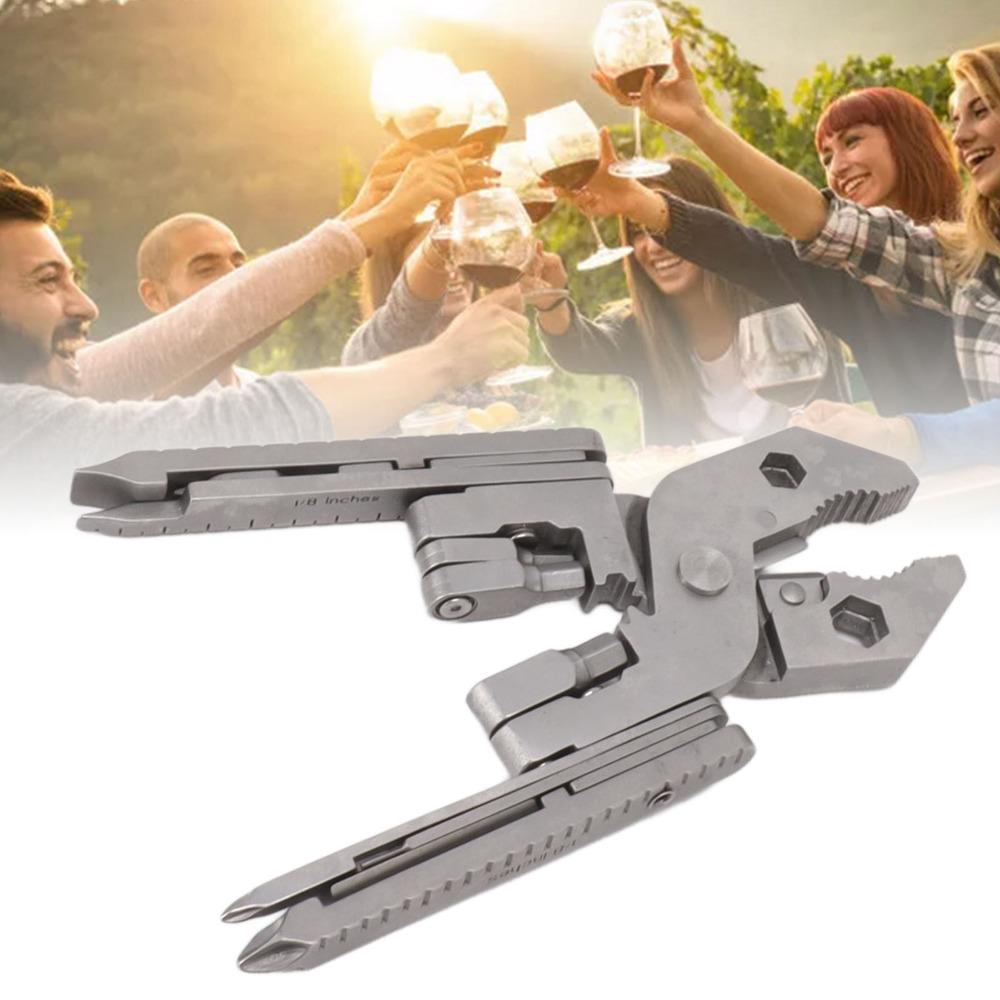 Silver Multitool Pliers Foldable Stainless Steel Tool Sturdy Outdoor Tool Outdoor Use