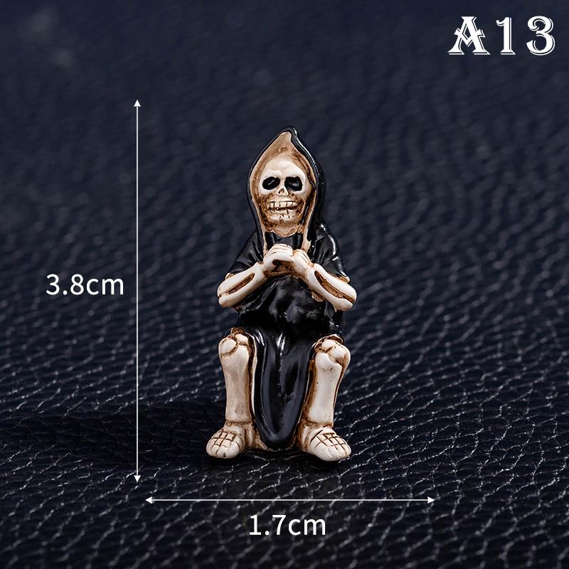 Cute Halloween Micro Landscape Miniature Figurines Resin Craft Mini Fairy Garden Ornaments Cute Pumpkin Ghost Decoration