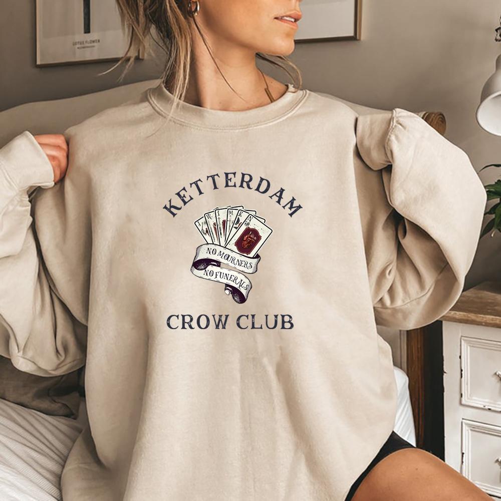Толстовка Six of Crows No Mourners No Funerals Толстовка в стиле ретро Ketterdam Джемпер Crow Club Kaz Brekker Толстовки Shadow and Bone