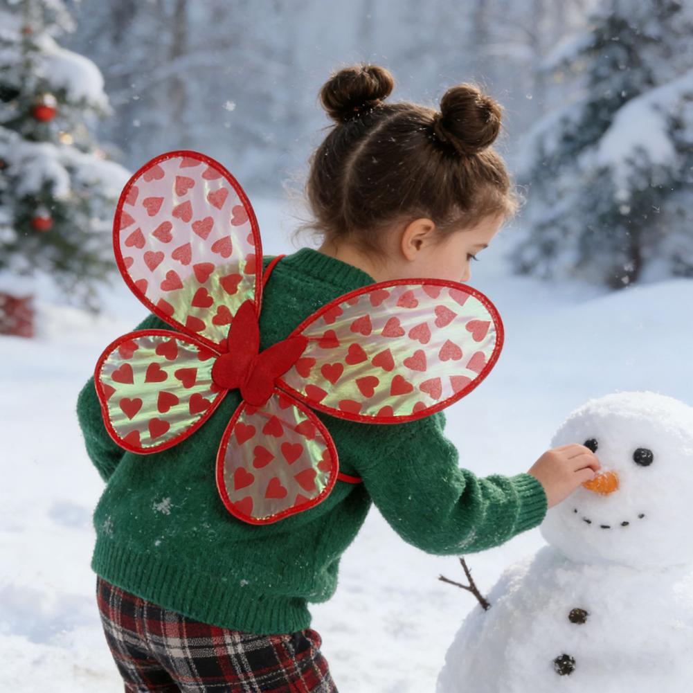Wings Costume Butterfly Wings for Girls Organza Heart Butterfly Wings for Kids Fairy Costume Accessories Halloween Princess