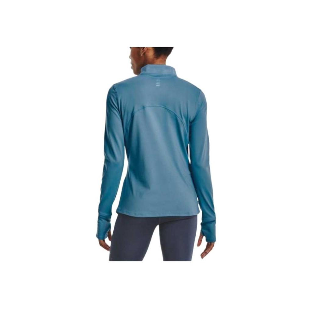 Under Armour Womens Training Series Solid Color Half-Zip Loose Breathable Quick-Dry Fitted Long Sleeve Sweatshirt Women Sweatshirt Blue 1365632-002