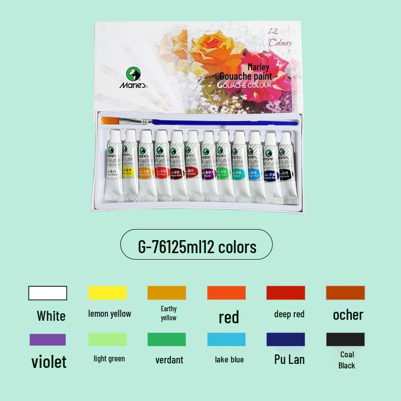 Mali Gouache Paint Set - 5ml & 12ml Tubes, Boxed for Beginners