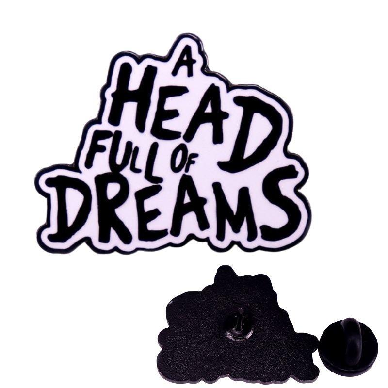 Стильная брошь-значок Coldplay Music Album Dream Overload Подарок фанату Черная