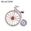 Cubic Rhinestone Bicycle Brooches For Women Girls Two Tone Luxurious Wedding Bridal Pins