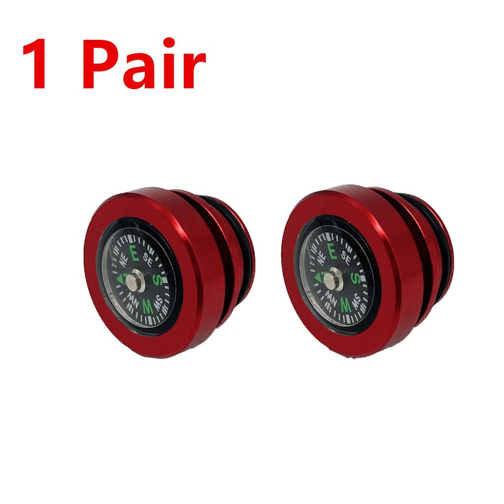 2x Aluminum Alloy Car Cigarette Lighter Outlet Plug Cap Dust Cover Compass Style