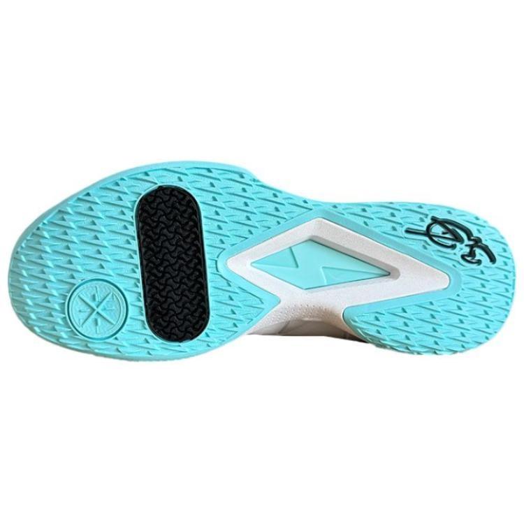 Li-Ning Li Ning Slip Resistant, Abrasion Resistant, Lightweight Low top Basketball Shoes Men's White Blue ABPU039-4