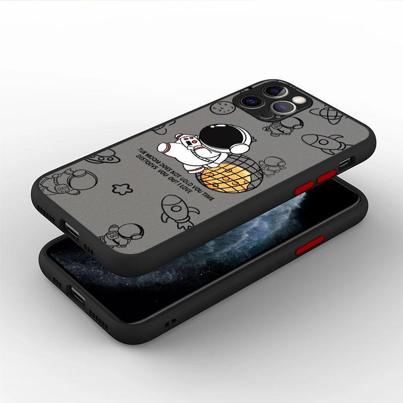 Матовый чехол с милым мультяшным астронавтом для Apple iPhone 14 11 13 7 12 Pro 7 XR XS Max 8 6s SE 2022, мягкий чехол для телефона