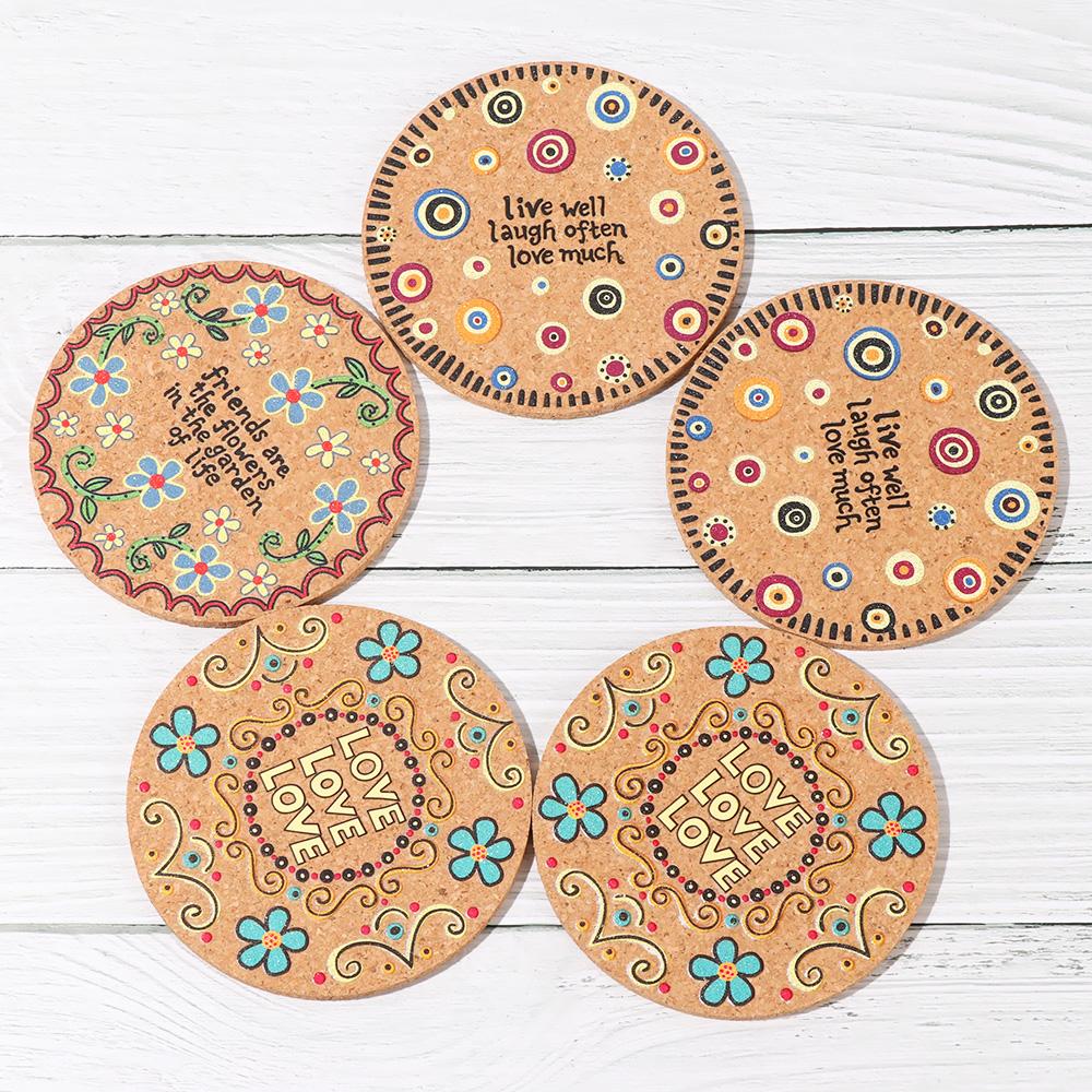 Placemats Mug Holder Tea Coasters Wooden Cup Mat Heat Resistant Anti-hot Heat Pad Cork Coasters