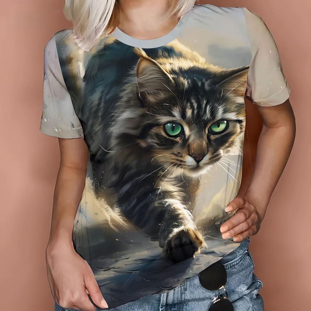 Футболка размера XL-7XL с принтом в виде животных, женская футболка с коротким рукавом, футболки больших размеров для мужчин