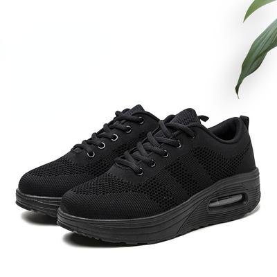 Модная обувь для женщин 2024 Новая весенняя мода Однотонная повседневная обувь Черные кроссовки На шнуровке Круглый носок Обувь на платформе Zapatos Mujer