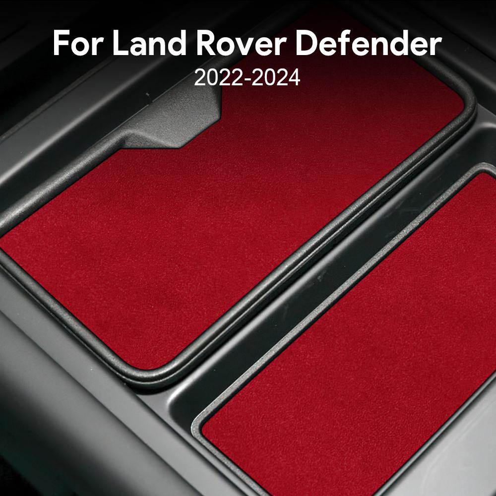 Suede Leather Car Coaster Sticker LHD for Land Rover Defender 2022 2023 2024 Car Center Console Coaster Panel Trim Accessories