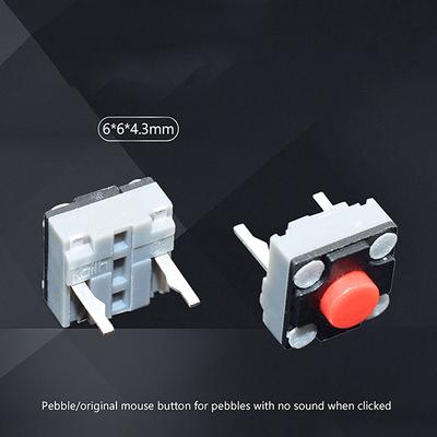 10 шт. Беспроводная мышь Проводная мышь Кнопка Микропереключатель DIY Аксессуары Для Kailh Бесшумная кнопка 4.3/7.3 мм Бесшумный переключатель