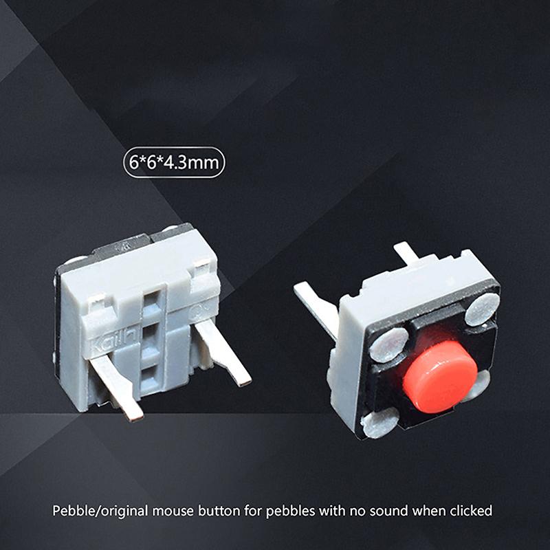 10 шт. DIY аксессуары для бесшумной кнопки Kailh 4,3/7,3 мм, бесшумный переключатель, кнопка беспроводной мыши, кнопка проводной мыши, микропереключатель
